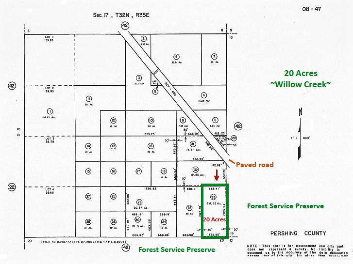 Pershing Co parcel map nevada-land-cheap-for-sale